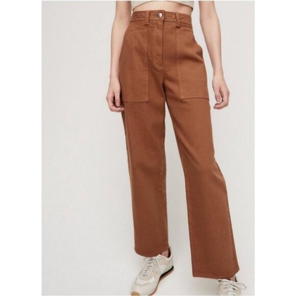 Aritzia Wilfred Modern Utility Pants BrownCargo Straight Leg size 2 - Picture 11 of 11